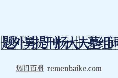 题外舅提刑杨大夫墓组词是什么意思的图片